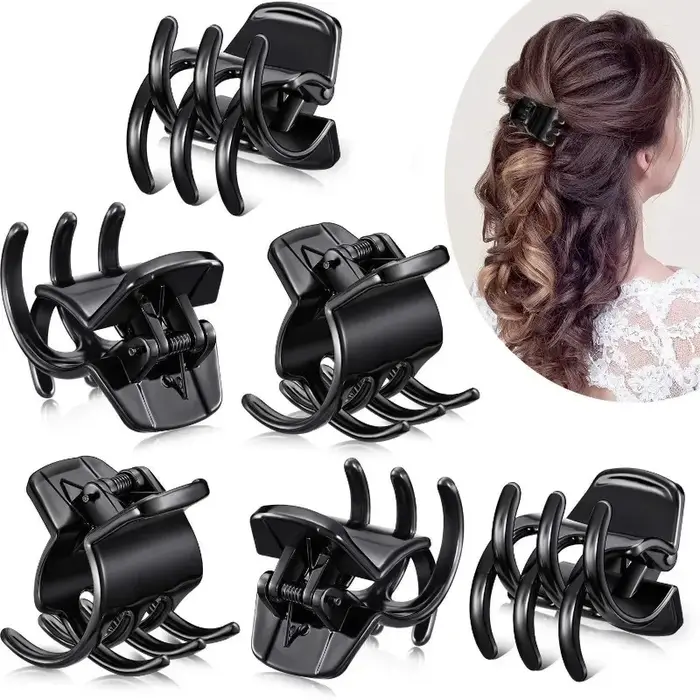 Paquet de 5 pinces à cheveux 1.3 pouces multicolore taille moyenne griffes pince