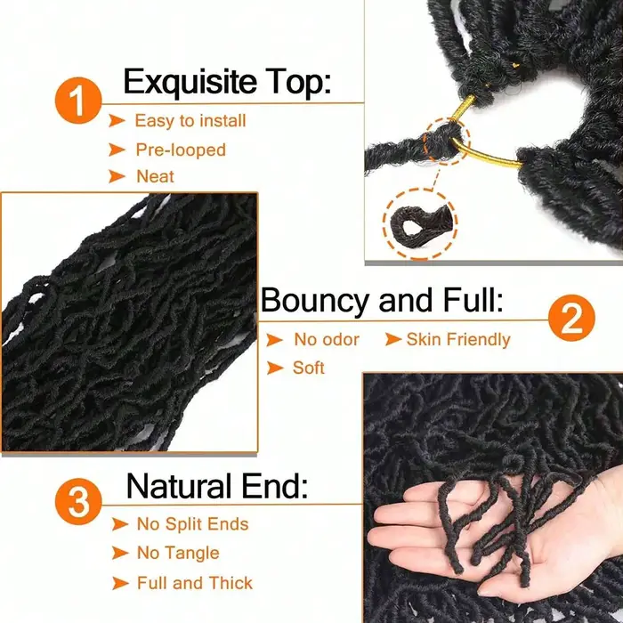 1/6 paquets Faux Locs Crochet cheveux 30 pouces doux Locs pour Locs en détresse papillon Locs Croche
