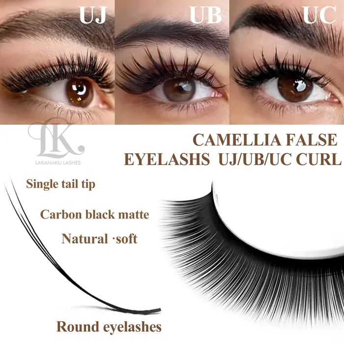 Cils en boucles LAKANAKU UB UC UJ Camellia avec adhésif