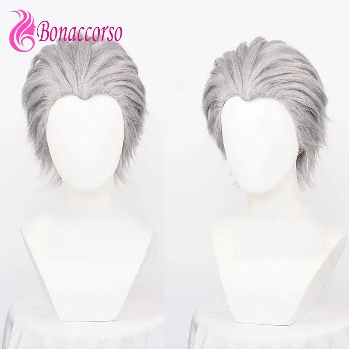 Vergil Cosplay perruque synthétique courte perruque droite Anime Coser fibre résistante à la chaleur