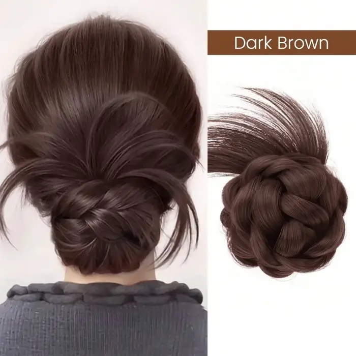 Nouveau cheveux synthétiques chignon griffe pince moelleux naturel noir