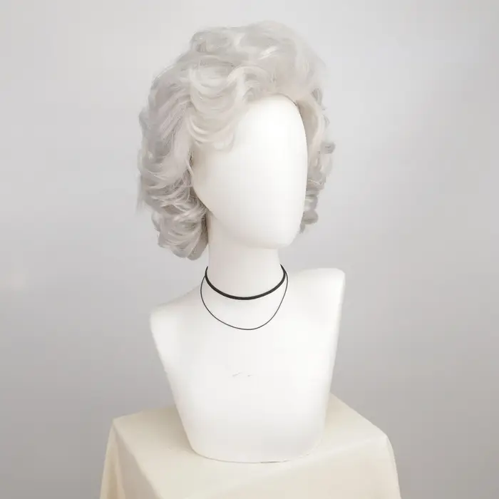 Perruque de vieille dame pour femmes perruques grises