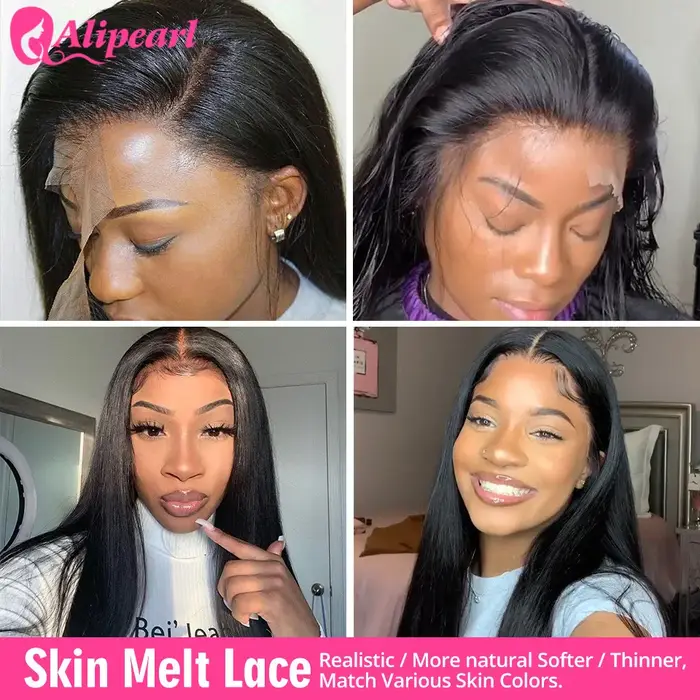 AliPearl cheveux 100% cheveux humains paquets avec 4x4 dentelle fermeture brésilienne cheveux raides armure 3 paquets Ali perle Extension de cheveux