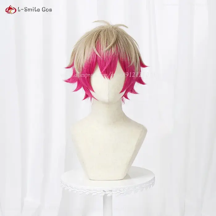 Anime Alexis Ness Cosplay perruques 32 cm lin Rose perruques mixtes Cosplay Anime Cosplay perruque résistant à la chaleur cheveux synthétiques + bonnet de perruque
