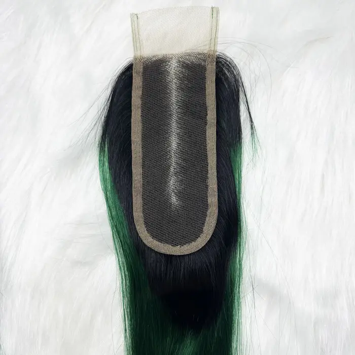Paquets droits de cheveux humains d'os avec la fermeture transparente de dentelle 2x6 Extensions de