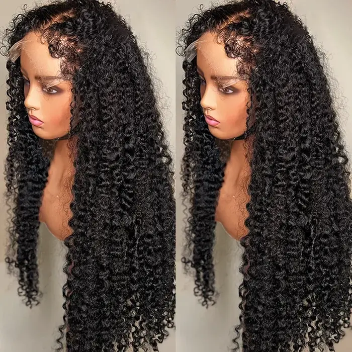 4C bords bébé cheveux dentelle perruques vague d'eau 13x6 HD dentelle frontale perruque 100% cheveux