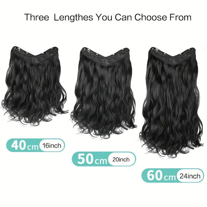 Extensions capillaires synthétiques longues ondulées en forme de U
