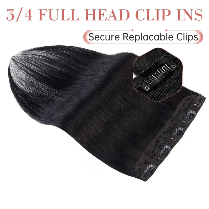 Extensions de cheveux à clipser en cheveux humains naturels