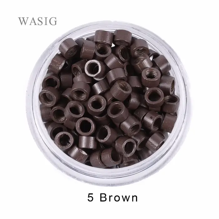 1000 pièces 4.0mm Extension de cheveux Microringe Micro maillons anneaux perles liens avec vis filet