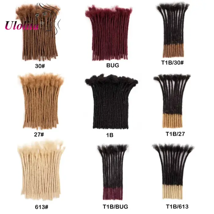 Extensions de dreadlocks en cheveux humains colorées de 4 à 30 pouces