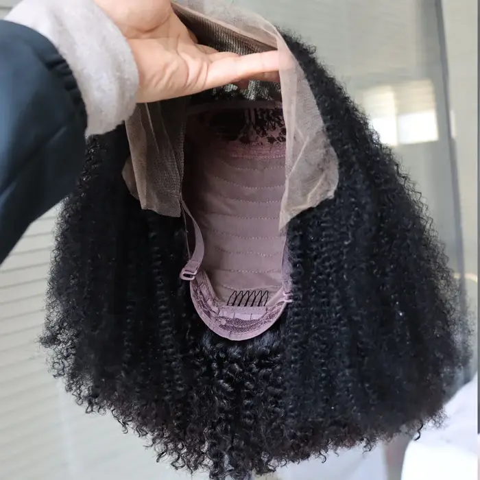 Perruque de cheveux humains Remy Afro Kinky Curly Style