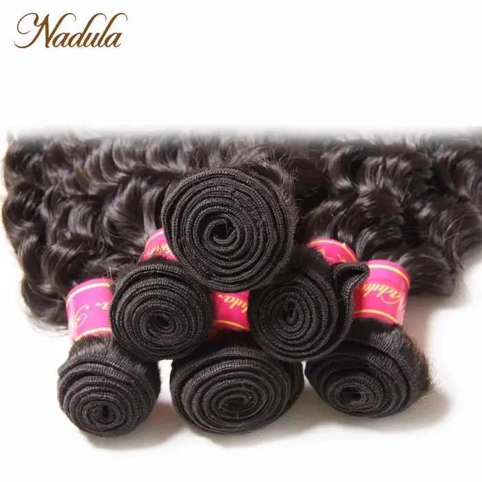 Tissage en lot péruvien Remy naturel Deep Wave-Nadula, cheveux humains, 12-26 pouces, richesse, docu