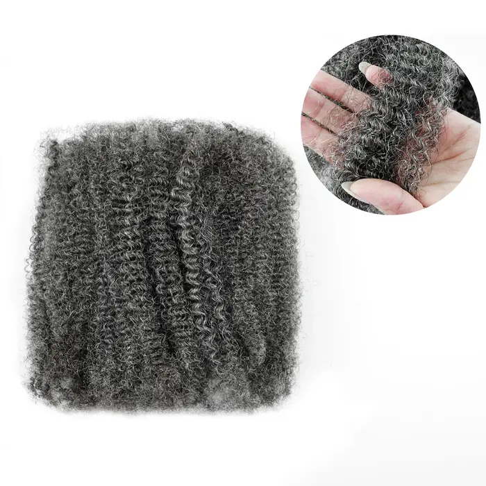 Anna 50g # Salt & Pepper 100% cheveux humains non transformés Afro crépus pré-étirés Extensions