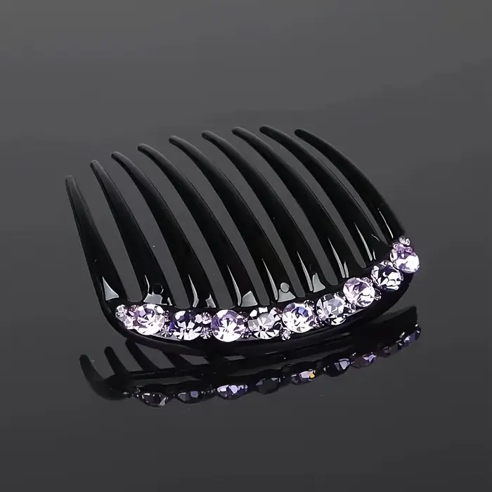 Peigne à cheveux à 9 dents en strass