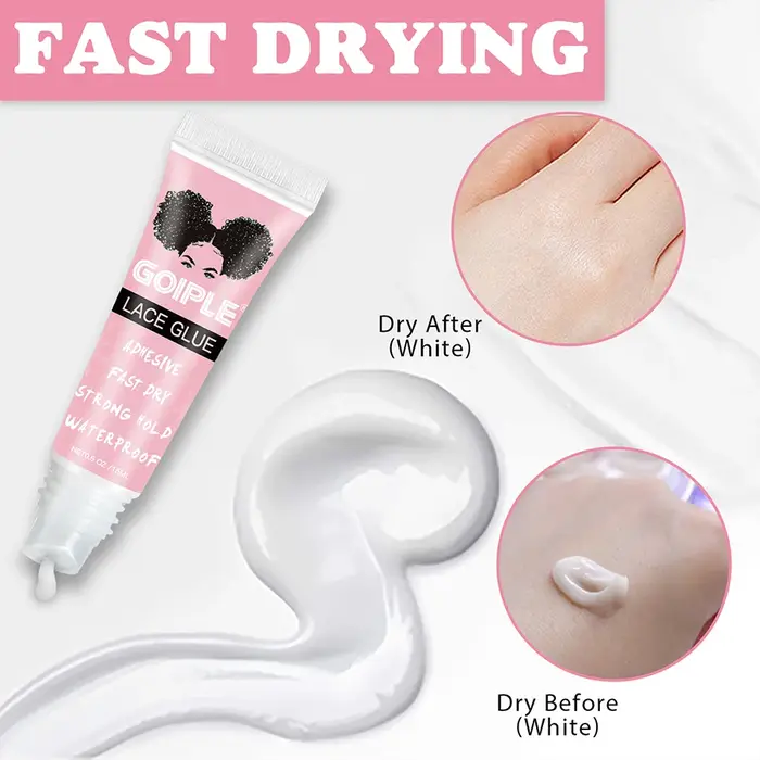 GOIPLE 15ml perruque dentelle colle séchage rapide forte tenue Super liaison Invisible imperméable adhésif pour