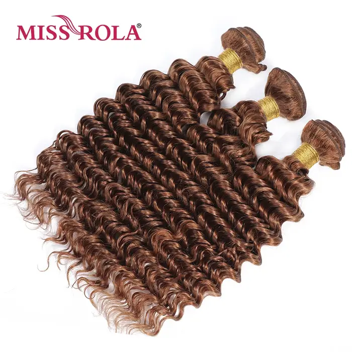Miss Rola – tissage en lot malaisien naturel Remy, Deep Wave, avec Lace Closure 4x4, couleur blond 9