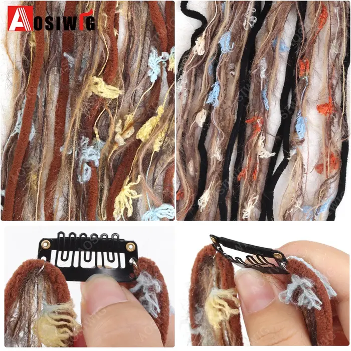 Extensions de cheveux tressées colorées à clipser
