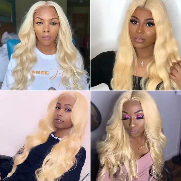 Tissage en lot brésilien naturel Remy Body Wave blond 613