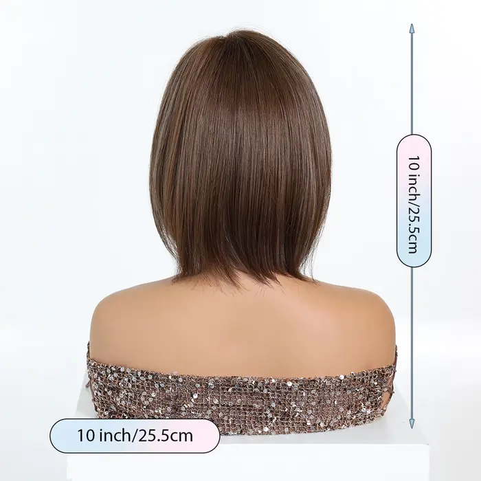 LOUIS FERRE Perruque courte brune avec frange pour femme