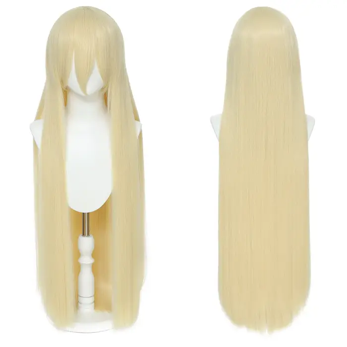 Perruque synthétique longue et lisse de 100CM