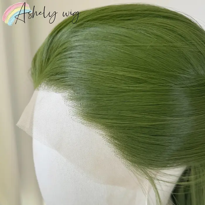 Perruque Lace Front Wig synthétique vert clair pour femmes
