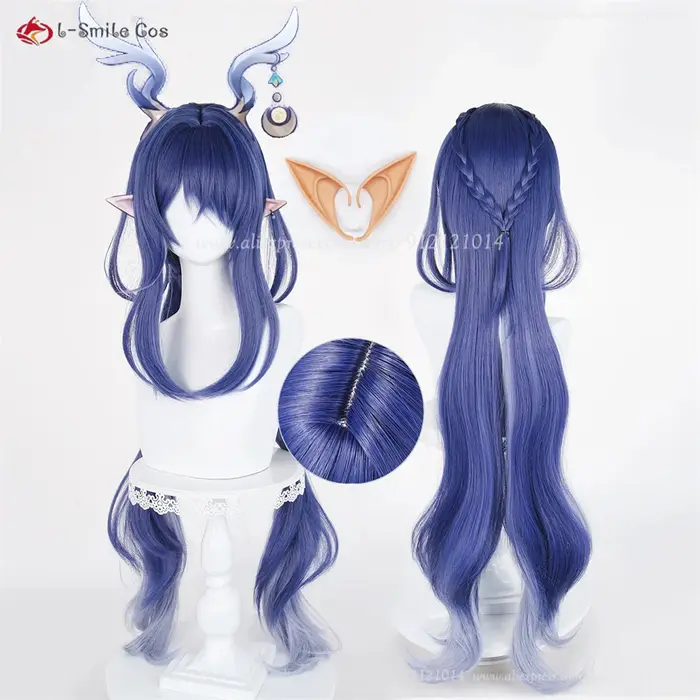 Lauma Cosplay perruque bleu dégradé 100cm perruques pour femmes