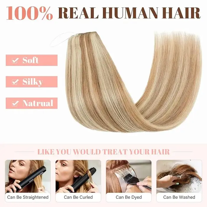 Extensions de fil de cheveux humains