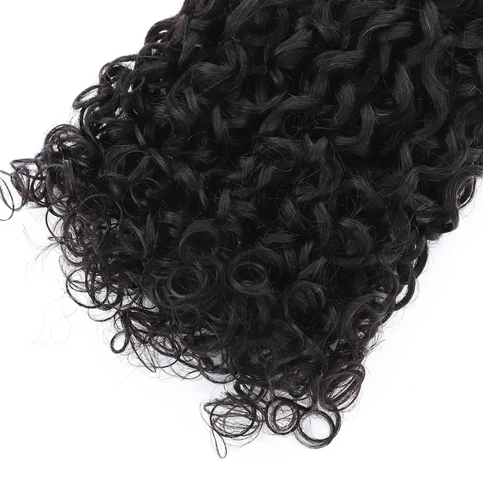 Tissage en lot brésilien naturel Remy bouclé Pixie 12A