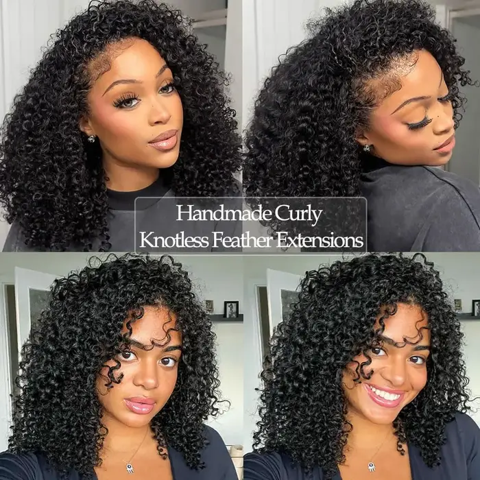 Extensions de cheveux humains au Crochet, cheveux humains bouclés et serrés, pré-séparés, sans nœuds