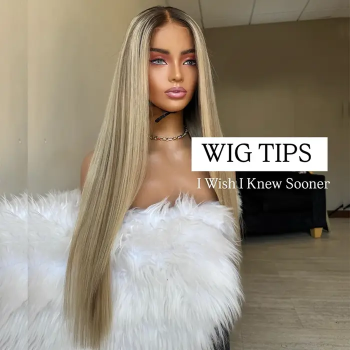Salon qualité Tuneful Rich Girl met en évidence Balayage Blonde couleur perruques de cheveux humains