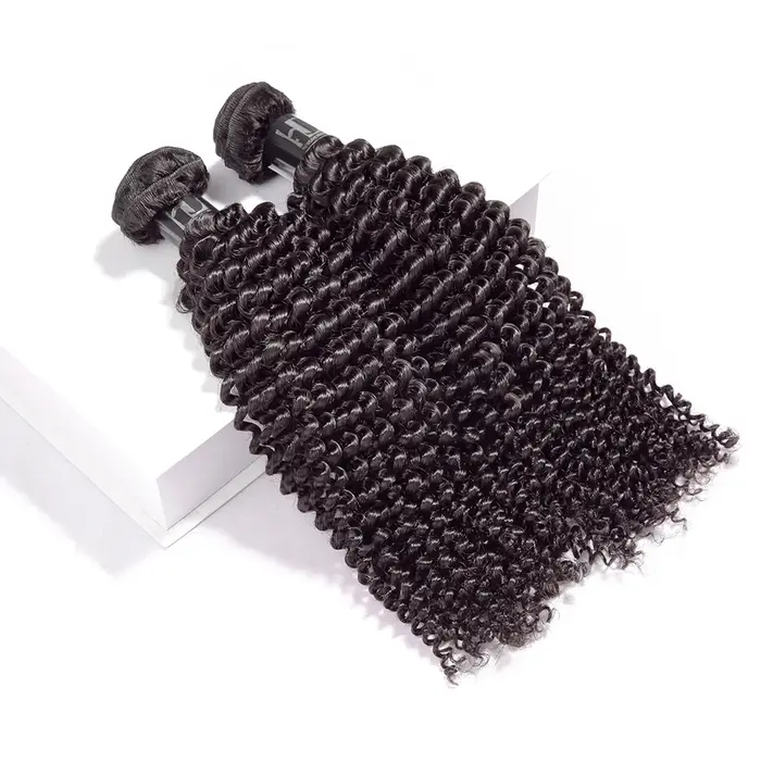 Vingin-Tissage de cheveux brésiliens bouclés afro crépus, vague d'eau, faisceaux de cheveux humains,
