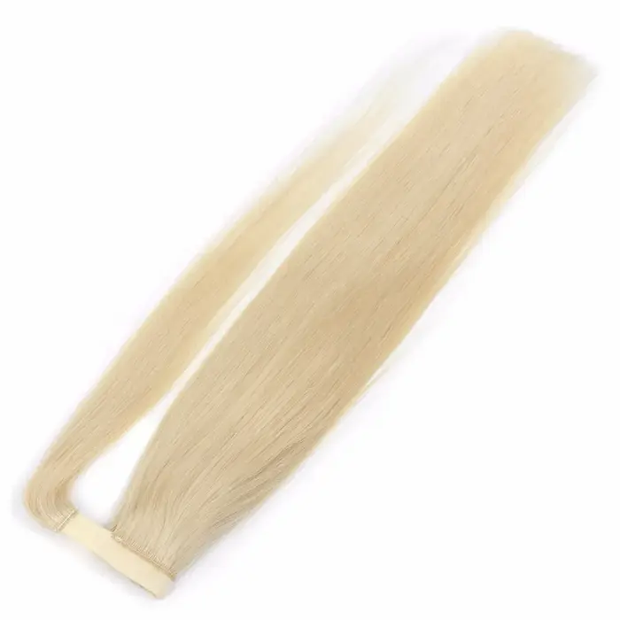BHF 100% cheveux humains queue de cheval brésilienne Remy queue de cheval envelopper autour de la perruque de prêle 120g postiches queues droites naturelles