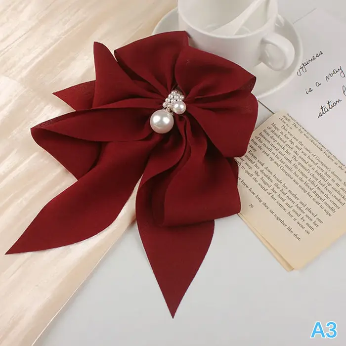 Pince à Cheveux Élégante en Satin de Couleur Unie pour Fille