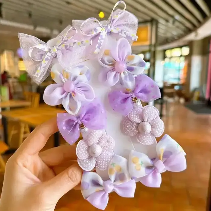Pinces à cheveux en dentelle pour bébé, 10 pièces/ensemble, nœuds mignons, fleur, épingles à cheveux
