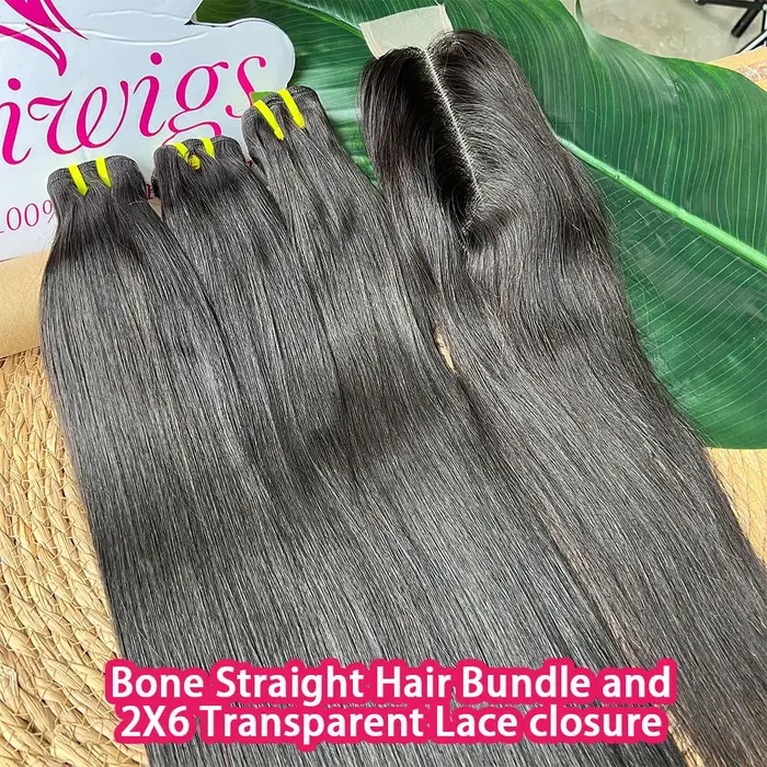 Extensions de cheveux humains vierges vietnamiens 100% naturels, lisses comme des baguettes, avec cl