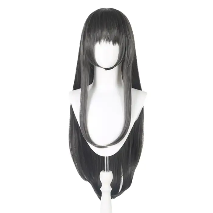 Akemi Homura Cosplay perruque noir cheveux longs raides Anime Puella Magi Madoka Magica perruque pou