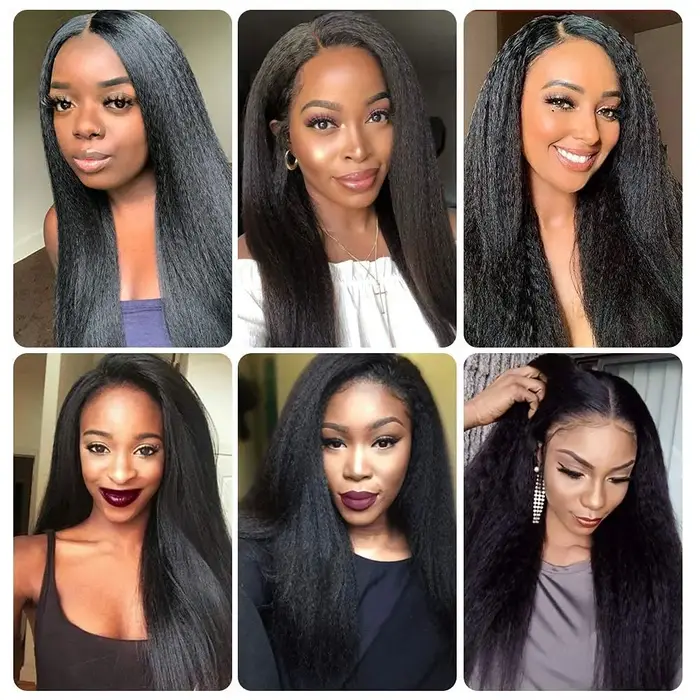 Perruque Yaki synthétique lisse et crépue noire naturelle, perruque Yaki lisse pour femmes, usage qu
