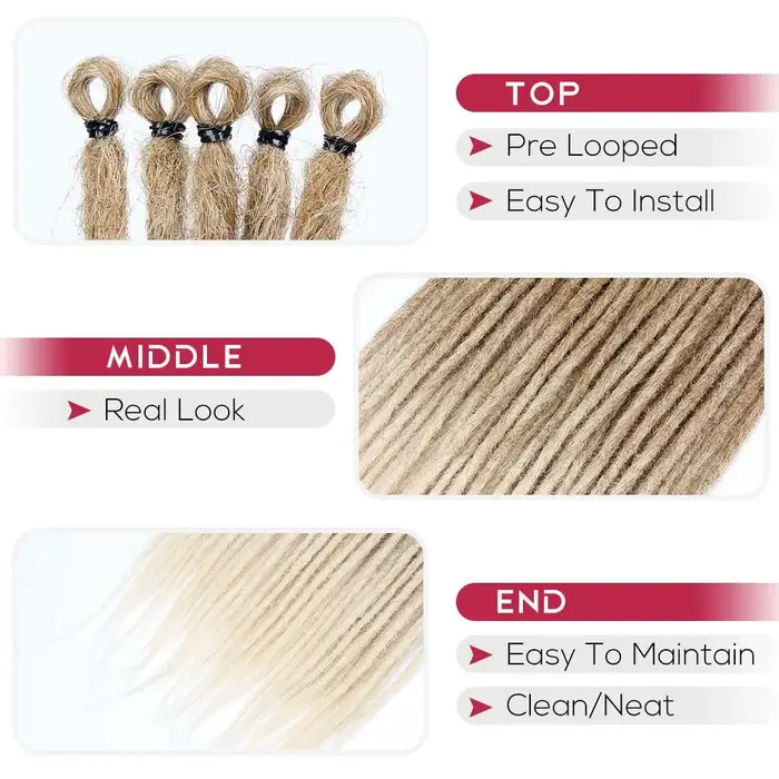 Extensions capillaires synthétiques Dreadlock de 24 pouces