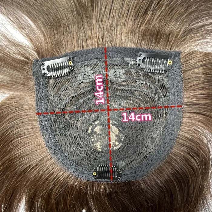 Clip en cheveux humains Topper avec frange Extensions