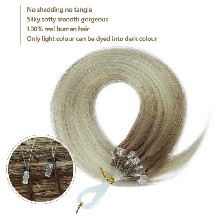 MRSHAIR Remy Micro boucle Extensions de cheveux humains