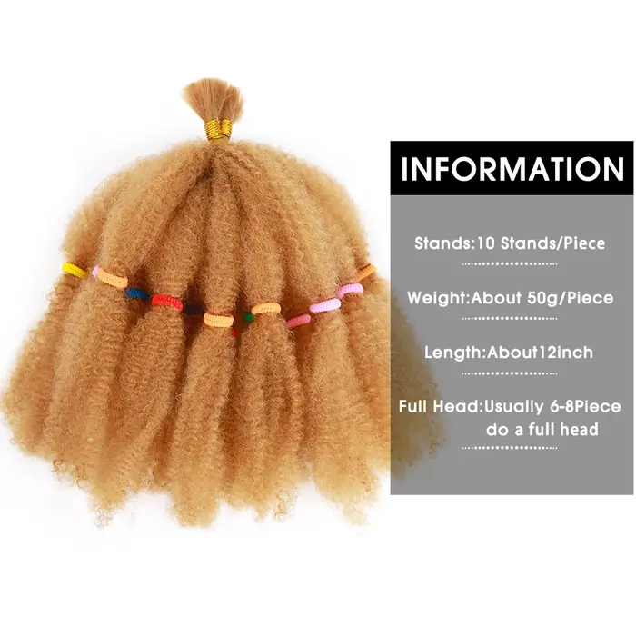 Afro crépus Marley tressage printemps torsion Crochet cheveux Extensions en vrac Faux Locs naturel noir Ombre tresses synthétiques pour les femmes