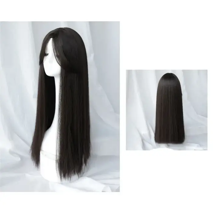Extensions de cheveux synthétiques pour femmes, perruques à usage quotidien, couvre-tête central sép