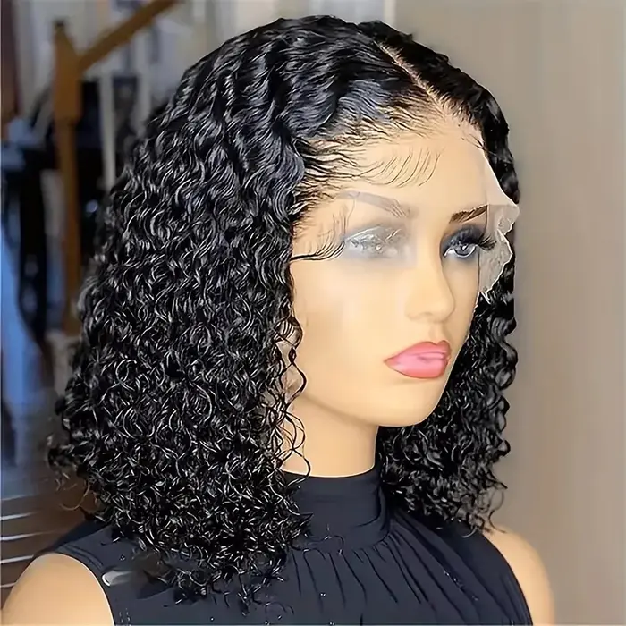 Perruque Cheveux Humains Bouclés Crépus Mongols 13x4 Lace Front 100% Cheveux Naturels Sans Colle Per