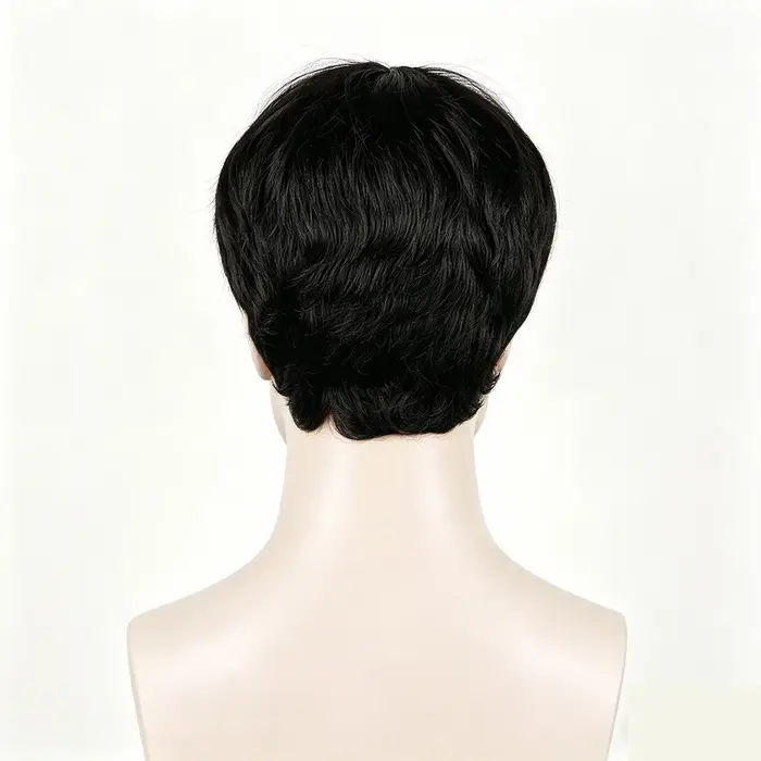 Perruque courte noire pour homme