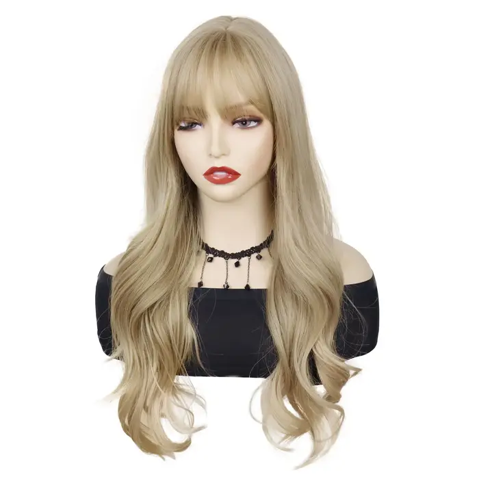 Sabrina – perruque de charpentier longue blonde avec frange
