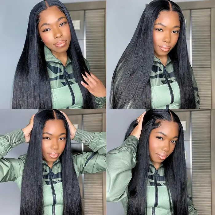 38 40 42Inch Straight Human Hair Bundles with 13x6 Frontal Tissage Humains Lisse Lot Avec 13X4 Closu