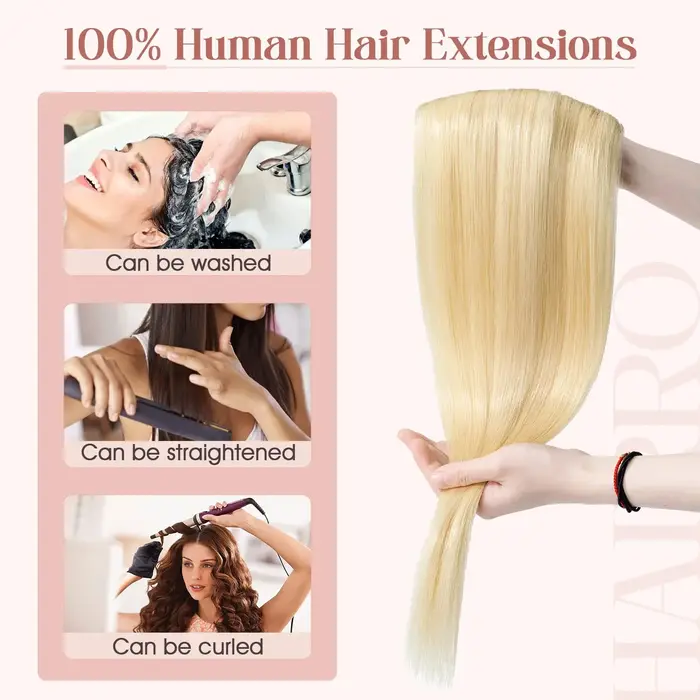 Extensions de cheveux naturels à clipser