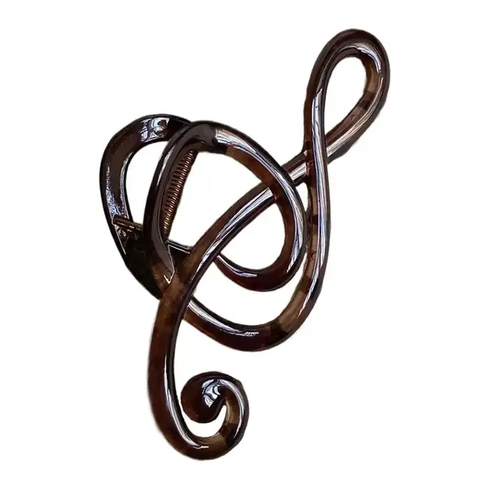 Pince à cheveux florale en forme de clé de sol, motif note de musique, grandes pinces à cheveux pour