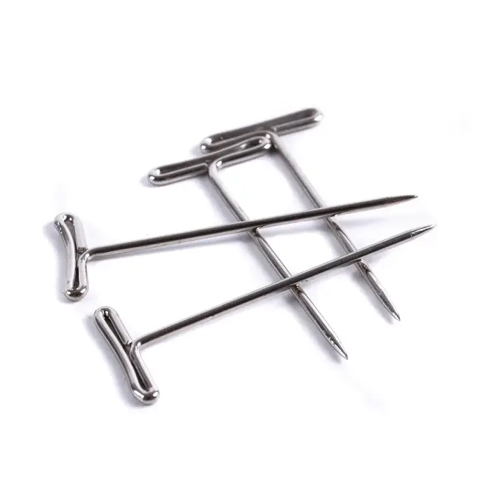 100 pièces T-PINS (40mm) pour perruque sur tête en mousse Style T broche aiguille Mannequin