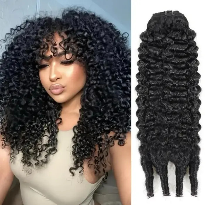 ISEE Hair Extensions de cheveux humains bruts vierges brésiliens, 3 paquets de mèches bouclées birma